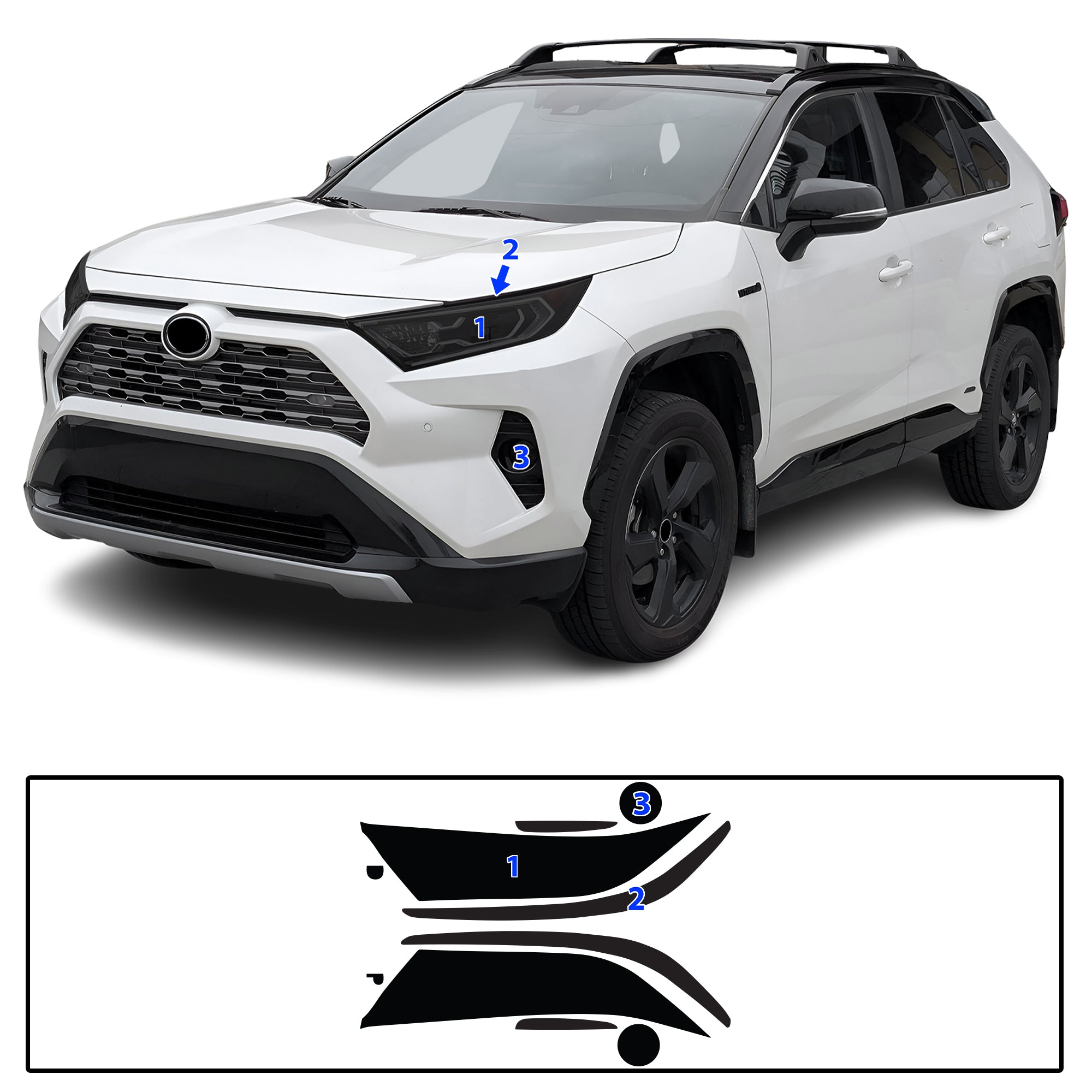 Tinted Taillight Third Brake Reflector Headlight Reverse Light Overlay Tint Film Fits Toyota Rav4 2019-2025