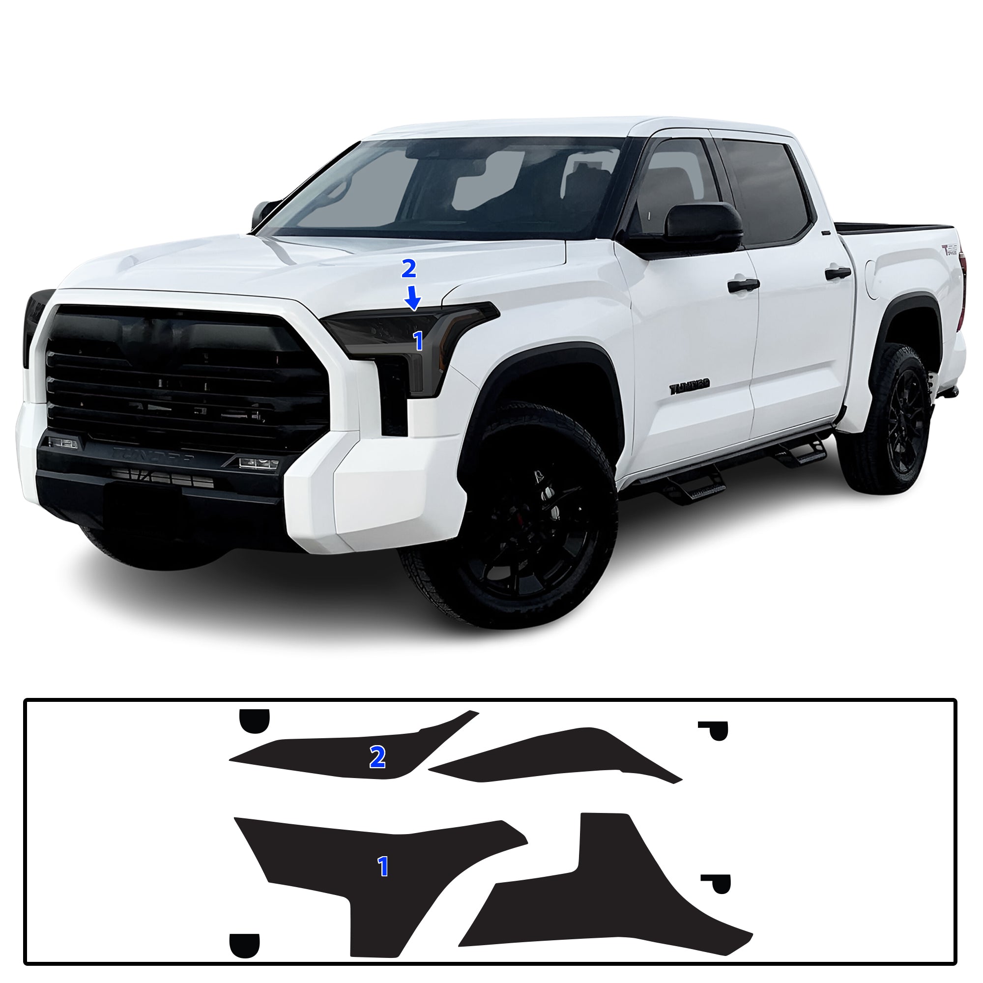 Full Headlight Taillight Precut Smoked PPF Tint Kit Film Overlay Fits Toyota Tundra 2022-2025