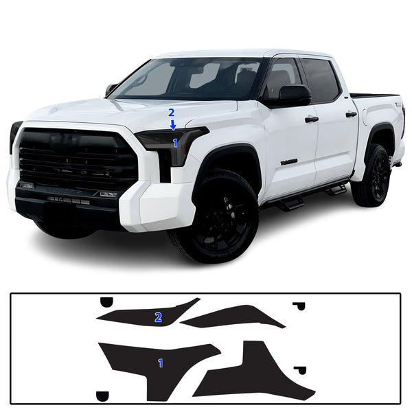 Full Headlight Taillight Precut Smoked PPF Tint Kit Film Overlay Fits Toyota Tundra 2022-2025
