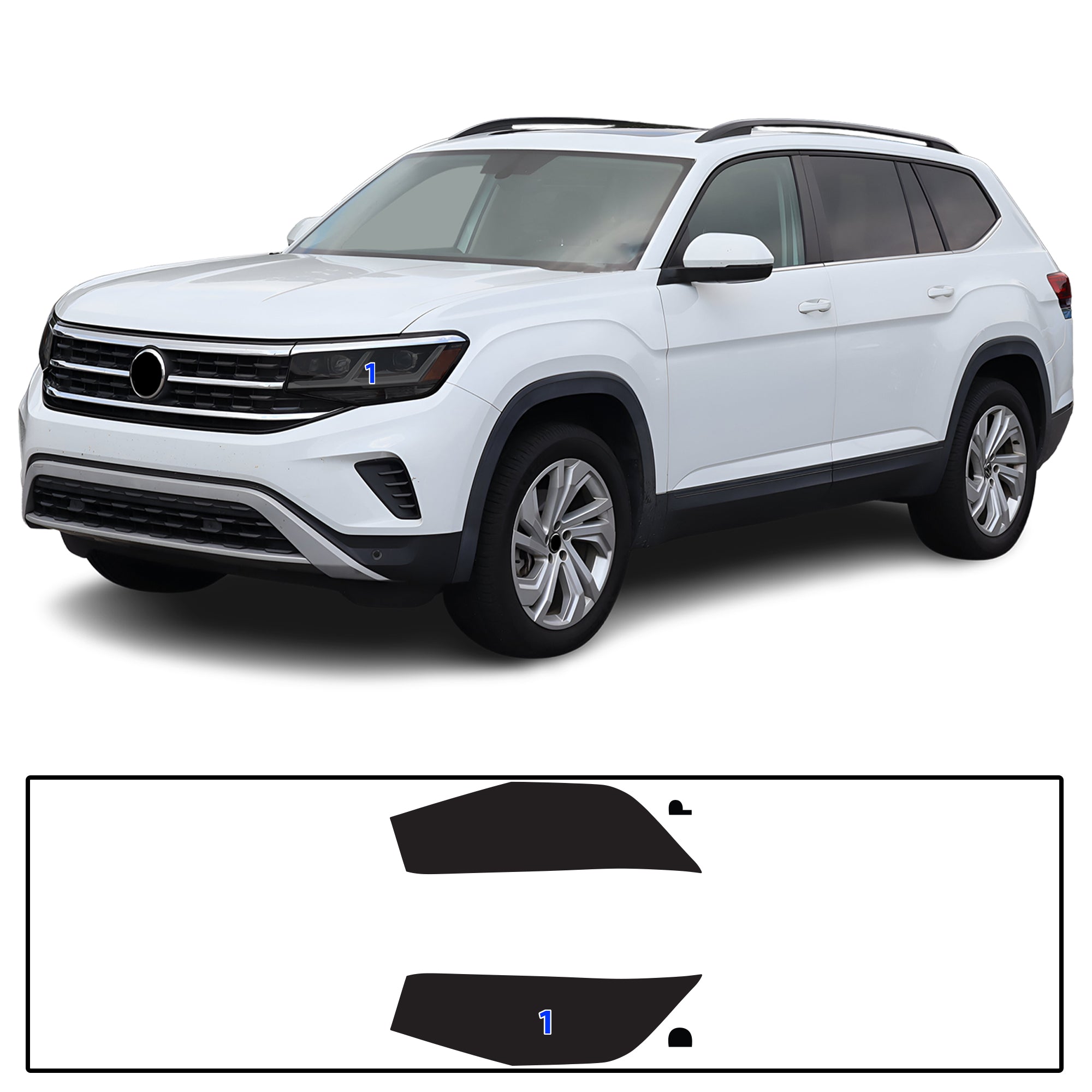 Volkswagen Atlas 2021–2023 Dark Smoke Headlight & Taillight Tint Kit – Precut Vinyl Lens Overlays