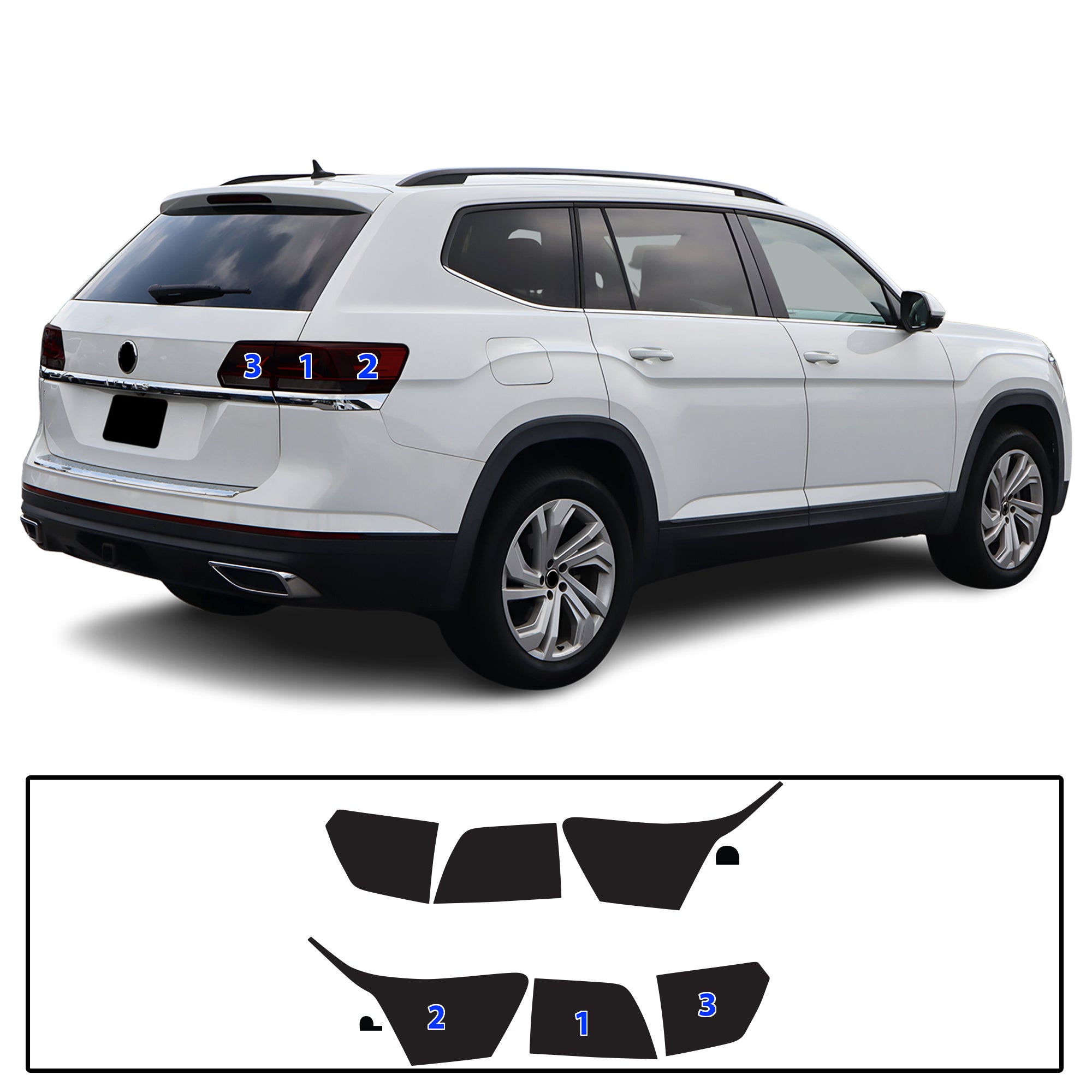 Volkswagen Atlas 2021–2023 Dark Smoke Headlight & Taillight Tint Kit – Precut Vinyl Lens Overlays