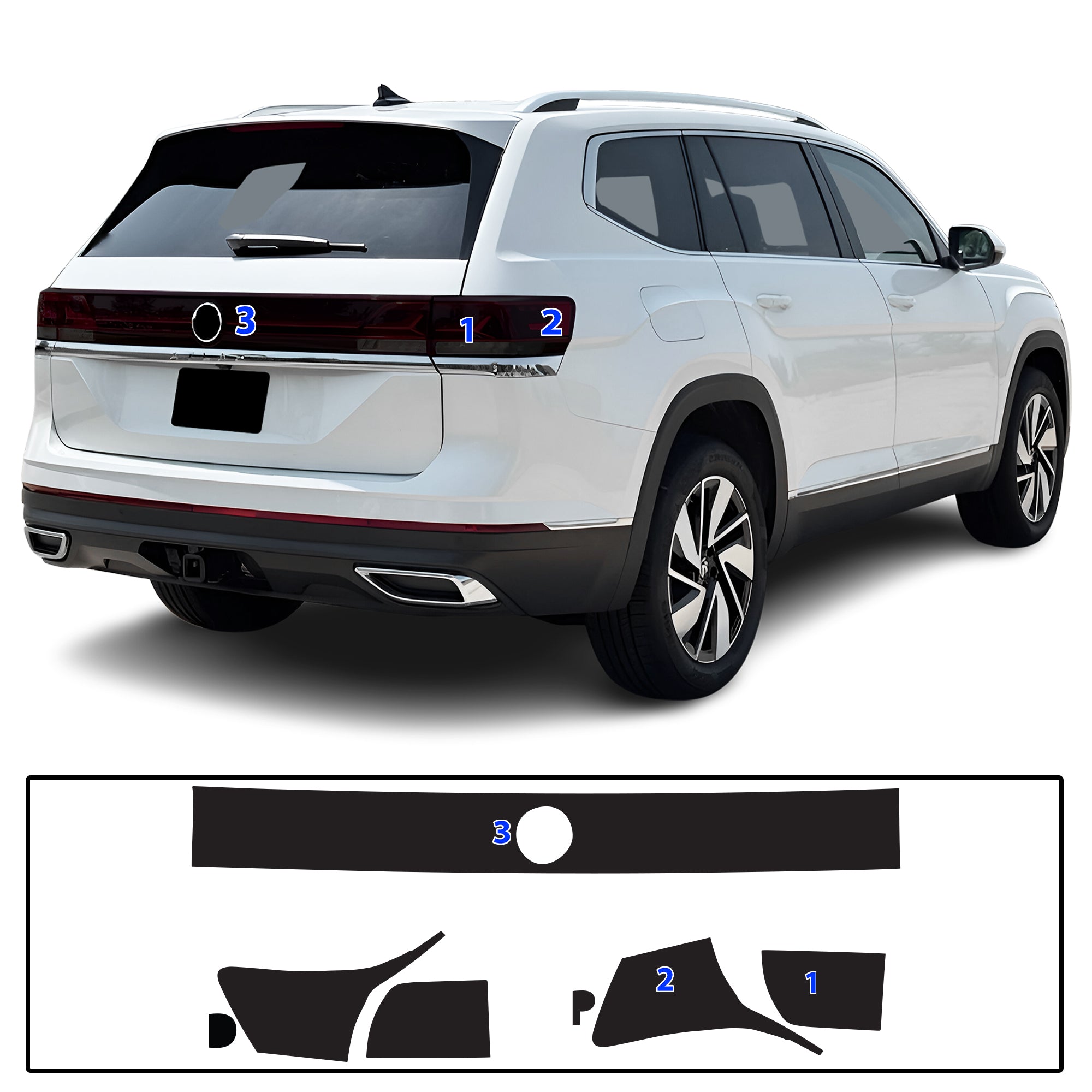 Volkswagen Atlas 2024–2026 Dark Smoke Headlight & Taillight Tint Kit – Precut Vinyl Lens Overlays