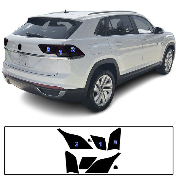 Full Headlight Taillight Precut Smoked PPF Tint Kit Overlay Film Fits Volkswagen Atlas Cross Sport 2020-2023