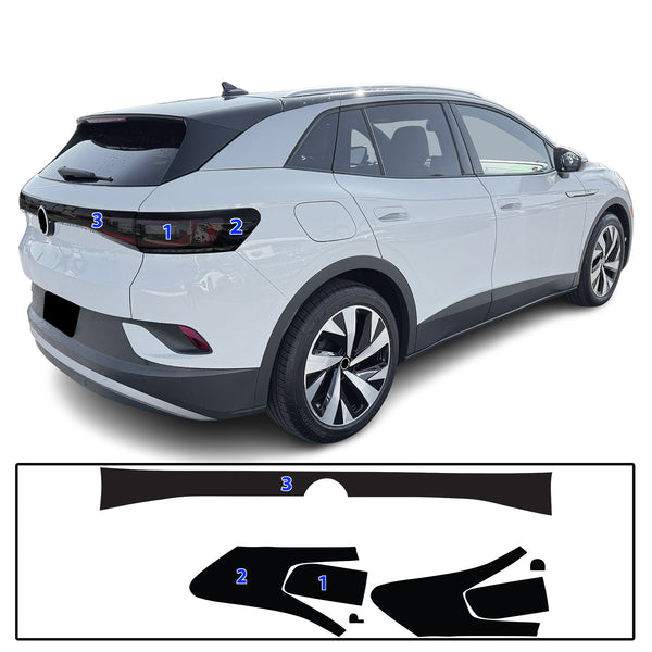 Full Headlight Taillight Precut Smoked PPF Tint Kit Film Overlay Fits Volkswagen ID.4 2021-2025