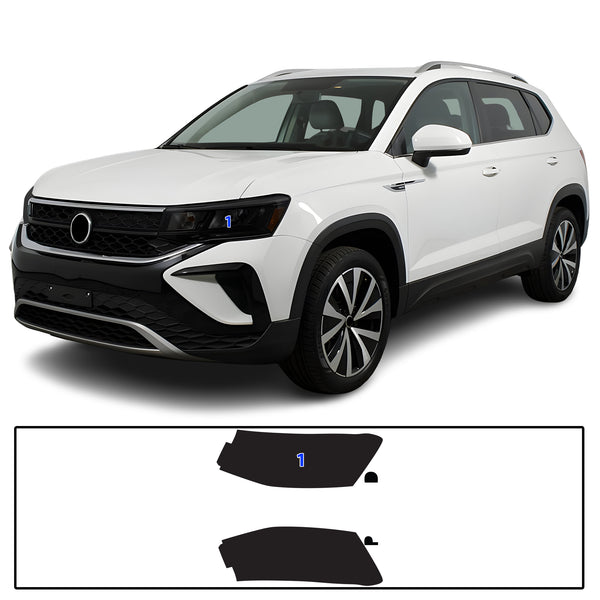 Full Headlight Taillight Precut Smoked PPF Tint Kit Film Overlay Fits Volkswagen Taos 2022-2024