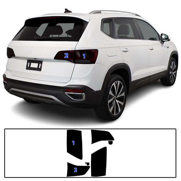 Full Headlight Taillight Precut Smoked PPF Tint Kit Film Overlay Fits Volkswagen Taos 2022-2024