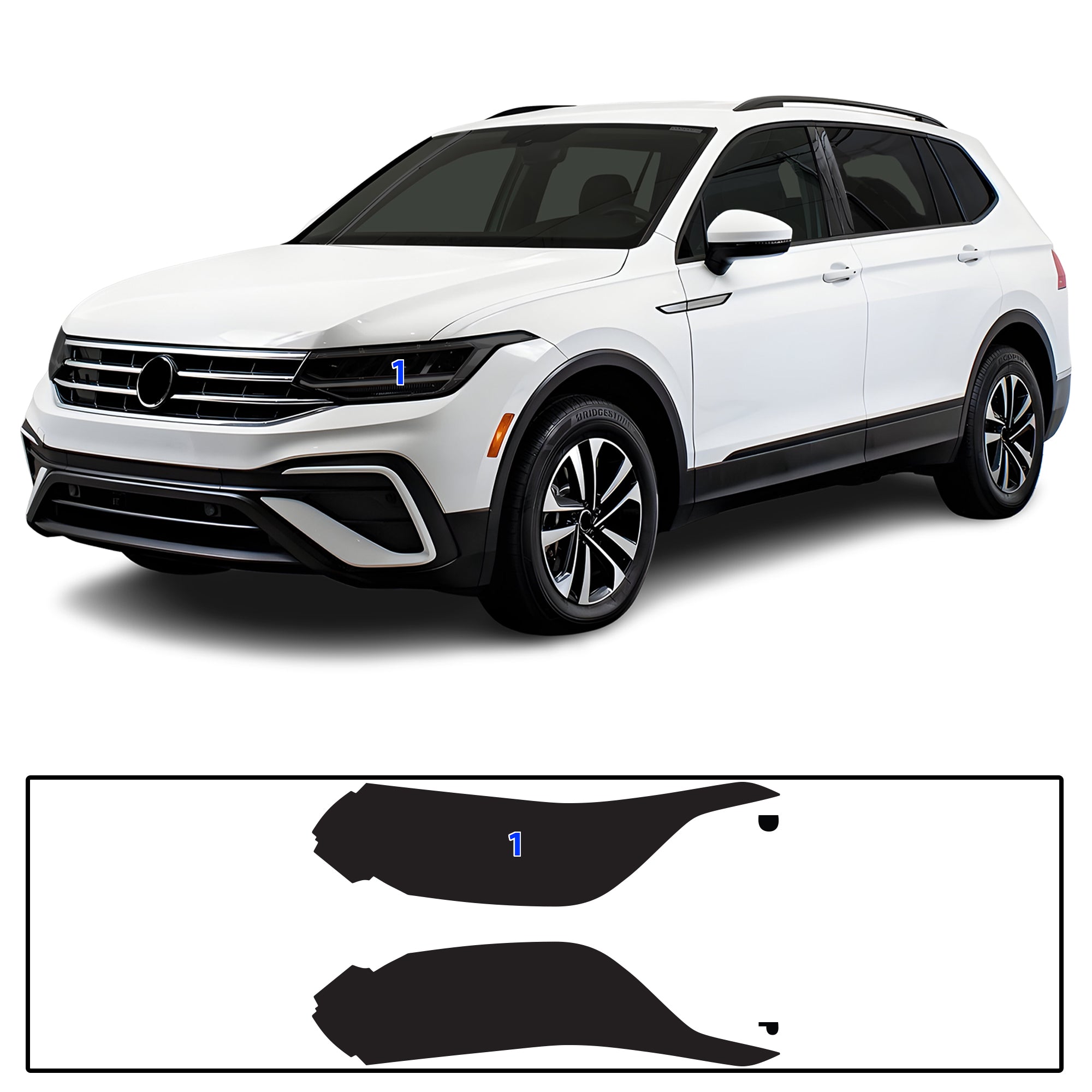 Volkswagen Tiguan 2022–2024 Dark Smoke Headlight & Taillight Tint Kit – Precut Vinyl Lens Overlays