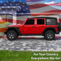 American Flag Window Vinyl Decal Stickers Fits 4 Door Jeep Wrangler JLU 2018 - 2025 - Bogar Tech Designs