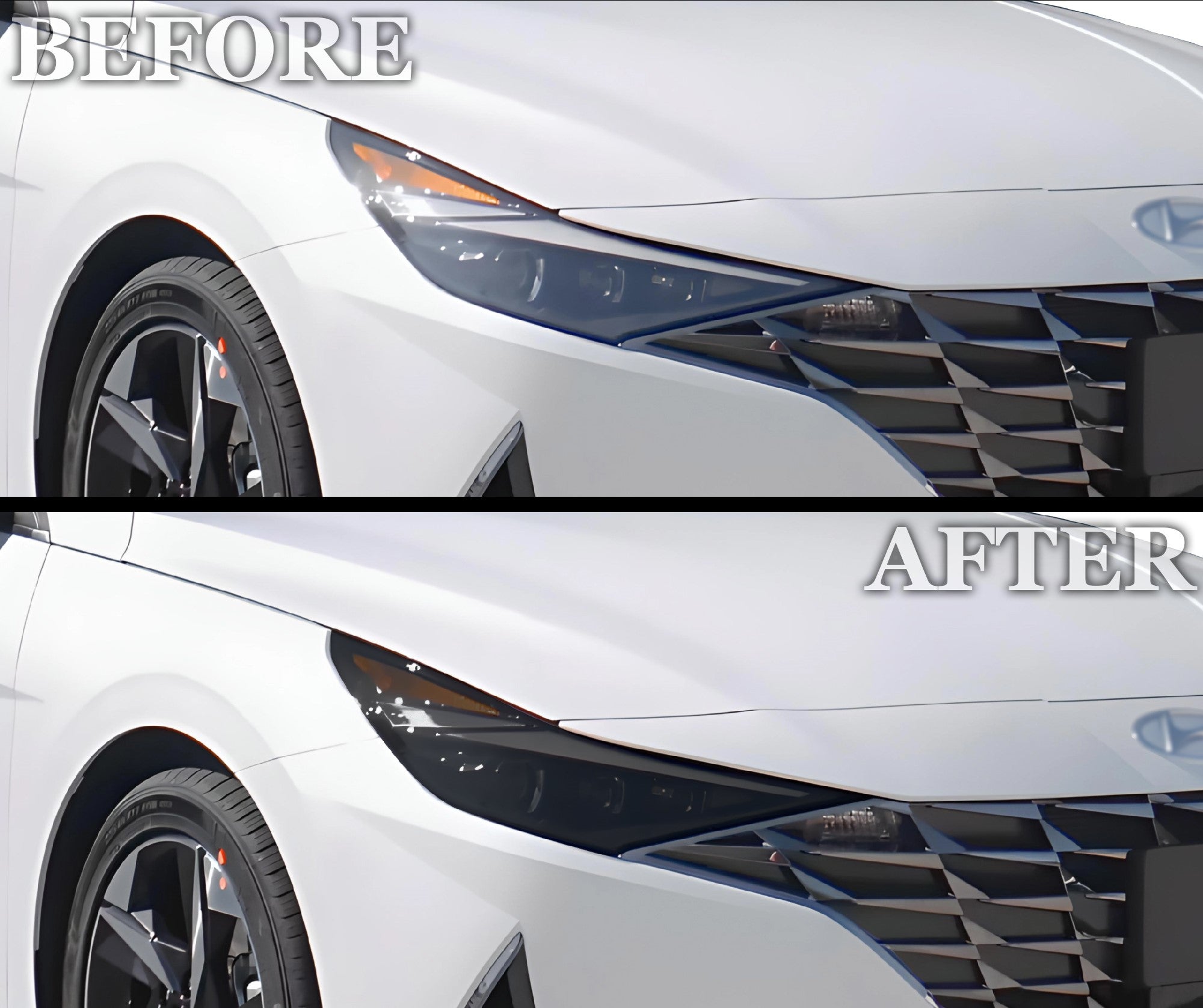 Full Headlight Taillight Precut Smoked PPF Tint Kit Film Overlay Fits Hyundai Elantra 2021 - 2025 - Bogar Tech Designs