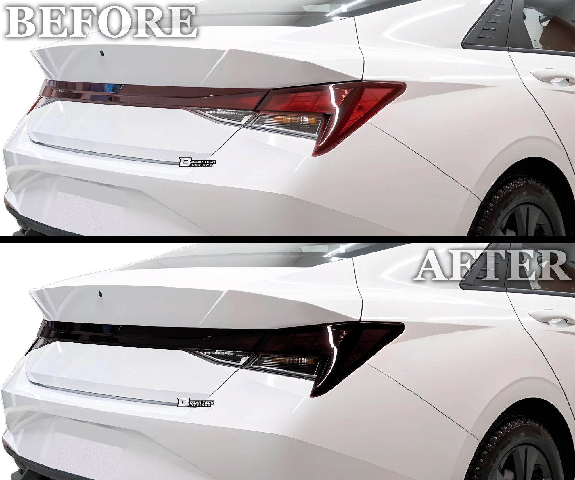 Full Headlight Taillight Precut Smoked PPF Tint Kit Film Overlay Fits Hyundai Elantra 2021 - 2025 - Bogar Tech Designs