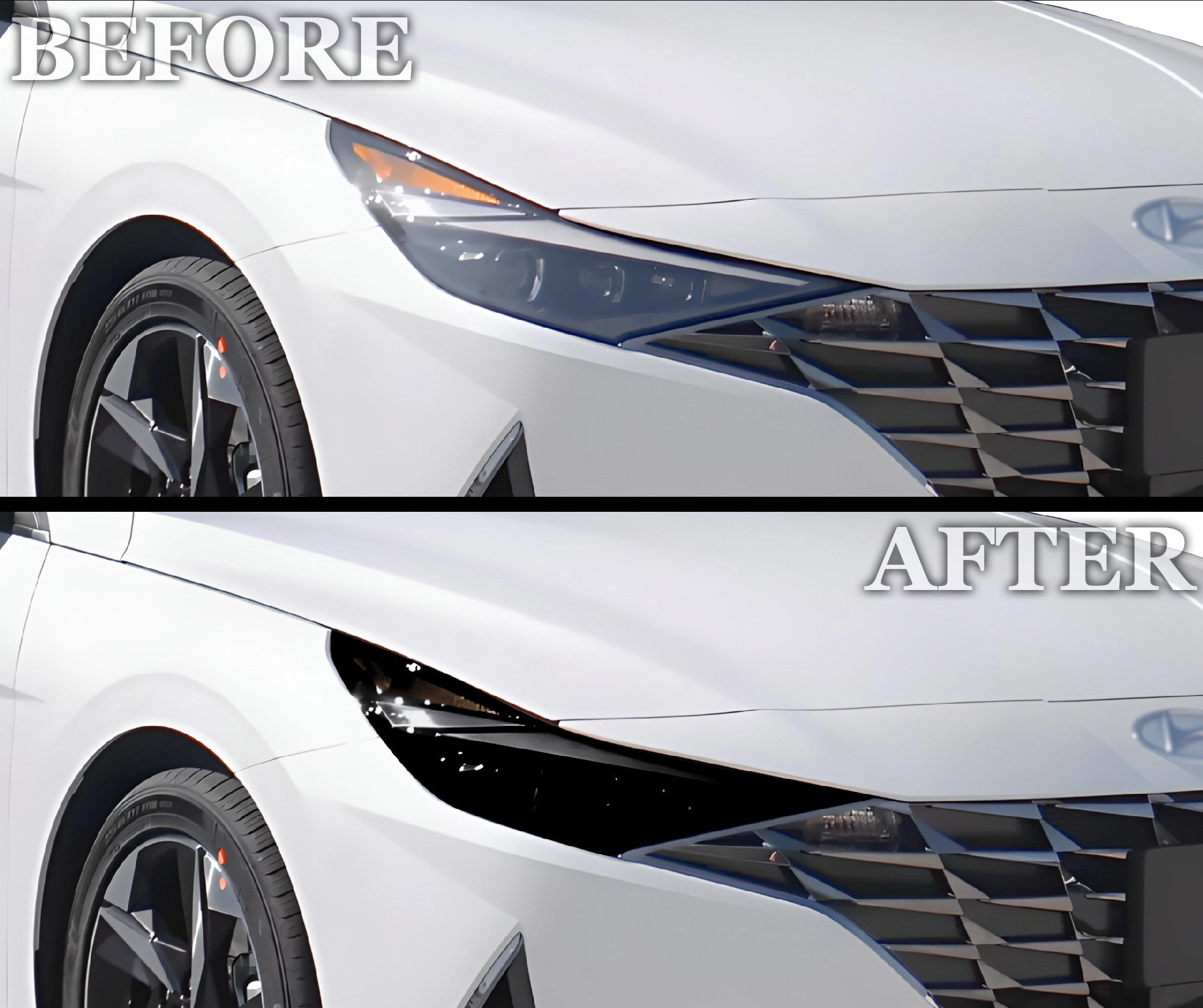 Full Headlight Taillight Precut Smoked PPF Tint Kit Film Overlay Fits Hyundai Elantra 2021 - 2025 - Bogar Tech Designs