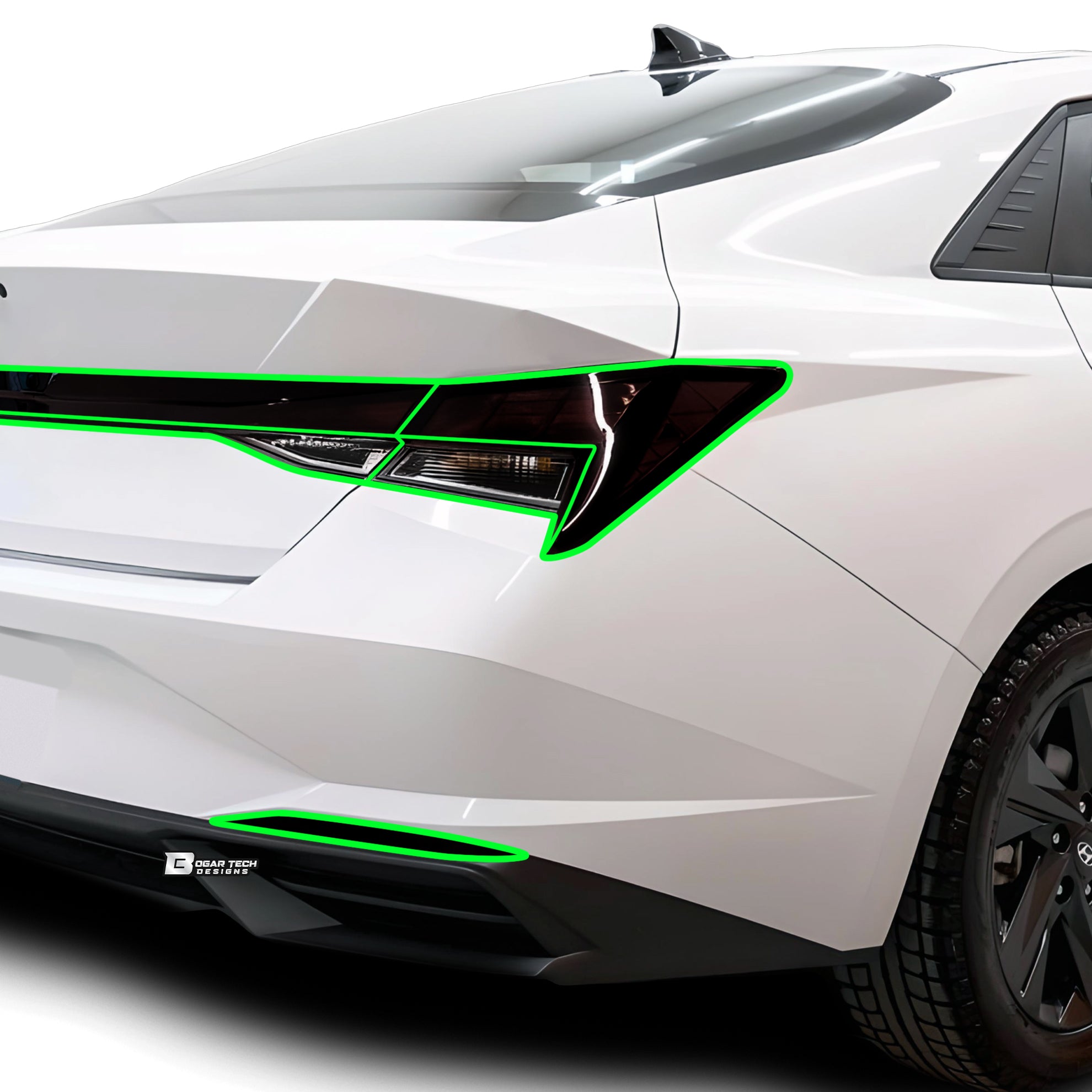 Full Headlight Taillight Precut Smoked PPF Tint Kit Film Overlay Fits Hyundai Elantra 2021 - 2025 - Bogar Tech Designs