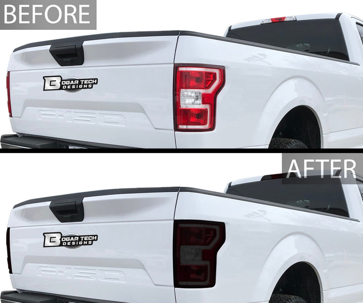 Complete Full Headlight Taillight Precut Film Overlay Tint Kit Fits Ford F150 2018 - 2020 - Bogar Tech Designs