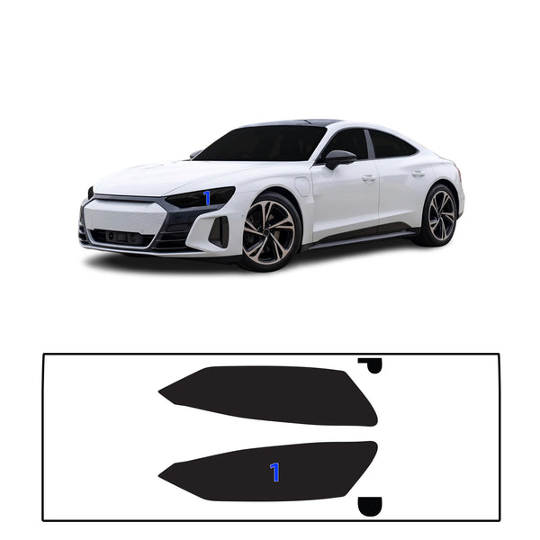 Fits Audi e-tron GT 2022-2026 Full Headlight Taillight Precut Smoked PPF Tint Kit Film Overlay  - Bogar Tech Designs