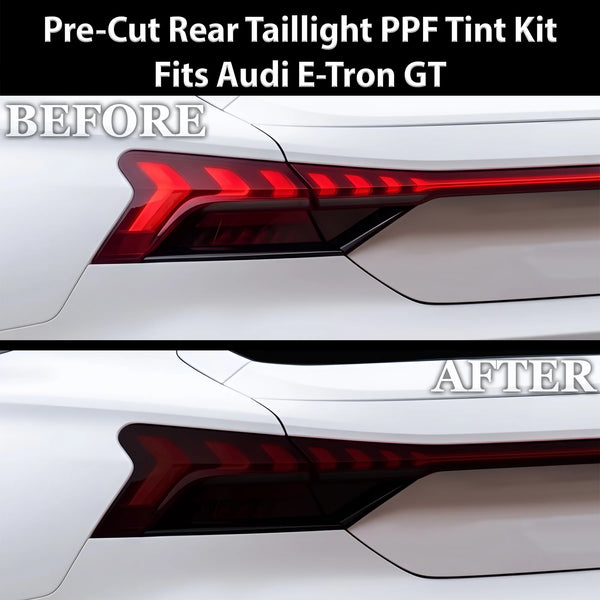 Fits Audi e-tron GT 2022-2026 Full Headlight Taillight Precut Smoked PPF Tint Kit Film Overlay  - Bogar Tech Designs