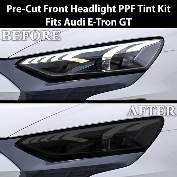 Fits Audi e-tron GT 2022-2026 Full Headlight Taillight Precut Smoked PPF Tint Kit Film Overlay  - Bogar Tech Designs