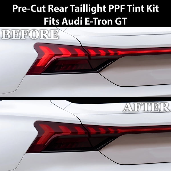 Fits Audi e-tron GT 2022-2026 Full Headlight Taillight Precut Smoked PPF Tint Kit Film Overlay  - Bogar Tech Designs