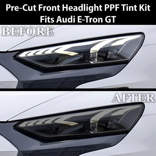 Fits Audi e-tron GT 2022-2026 Full Headlight Taillight Precut Smoked PPF Tint Kit Film Overlay  - Bogar Tech Designs