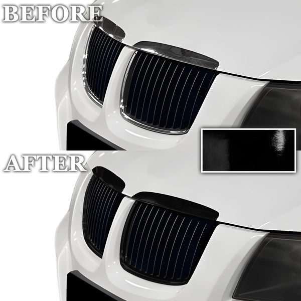 Fits BMW 3 Series 2006-2008 Vinyl Chrome Delete Grille Blackout Decal Stickers Overlay Film - Bogar Tech Designs