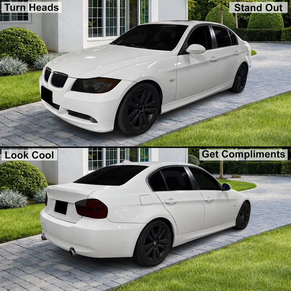 Fits BMW 3 Series 2006-2008 Full Headlight Taillight Precut Smoked PPF Tint Kit Film Overlay  - Bogar Tech Designs