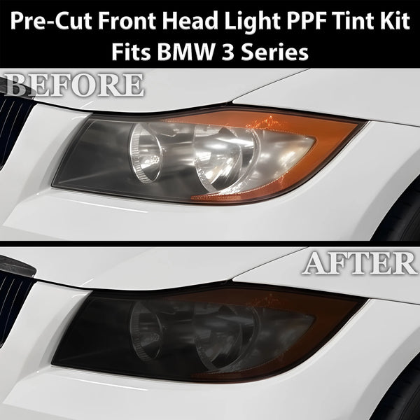 Fits BMW 3 Series 2006-2008 Full Headlight Taillight Precut Smoked PPF Tint Kit Film Overlay  - Bogar Tech Designs