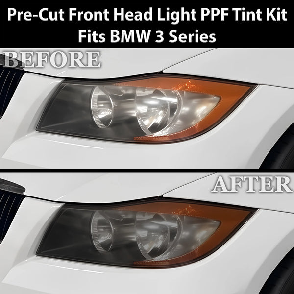 Fits BMW 3 Series 2006-2008 Full Headlight Taillight Precut Smoked PPF Tint Kit Film Overlay  - Bogar Tech Designs