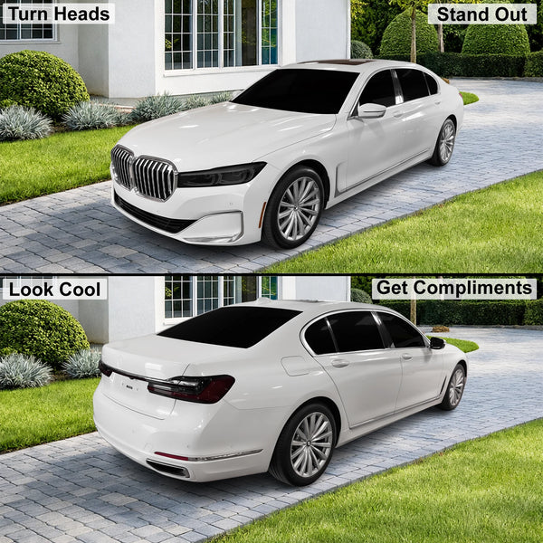Fits BMW 7 Series 2020-2022 Full Headlight Taillight Precut Smoked PPF Tint Kit Film Overlay  - Bogar Tech Designs