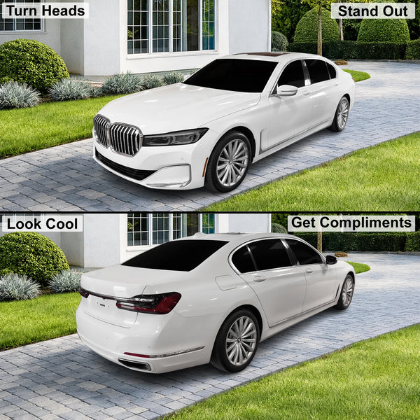 Fits BMW 7 Series 2020-2022 Full Headlight Taillight Precut Smoked PPF Tint Kit Film Overlay  - Bogar Tech Designs