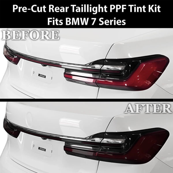 Fits BMW 7 Series 2020-2022 Full Headlight Taillight Precut Smoked PPF Tint Kit Film Overlay  - Bogar Tech Designs