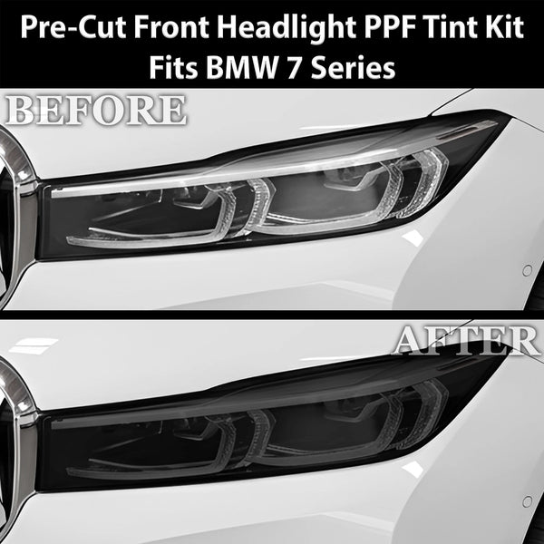 Fits BMW 7 Series 2020-2022 Full Headlight Taillight Precut Smoked PPF Tint Kit Film Overlay  - Bogar Tech Designs