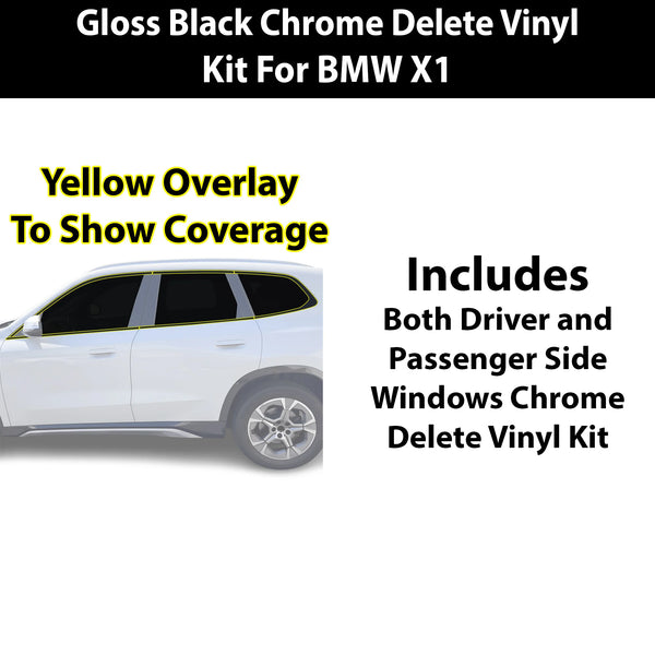 Fits BMW X1 2023-2026 Vinyl Chrome Delete Grille Blackout Decal Stickers Overlay Film - Bogar Tech Designs