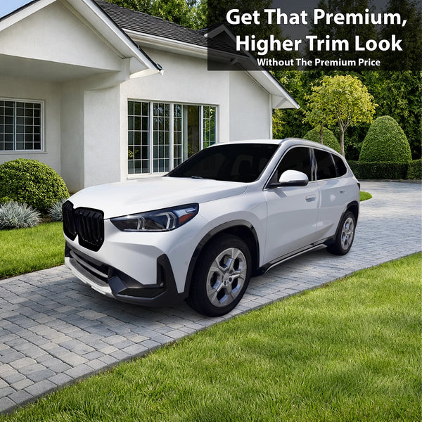 Fits BMW X1 2023-2026 Vinyl Chrome Delete Grille Blackout Decal Stickers Overlay Film - Bogar Tech Designs