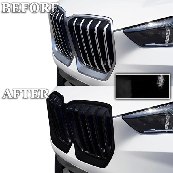 Fits BMW X1 2023-2026 Vinyl Chrome Delete Grille Blackout Decal Stickers Overlay Film - Bogar Tech Designs