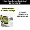 Fits BMW X1 2023-2026 Vinyl Chrome Delete Grille Blackout Decal Stickers Overlay Film - Bogar Tech Designs