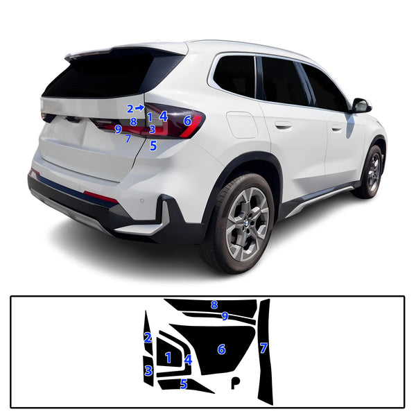 Fits BMW X1 2023-2026 Full Headlight Taillight Precut Smoked PPF Tint Kit Film Overlay  - Bogar Tech Designs