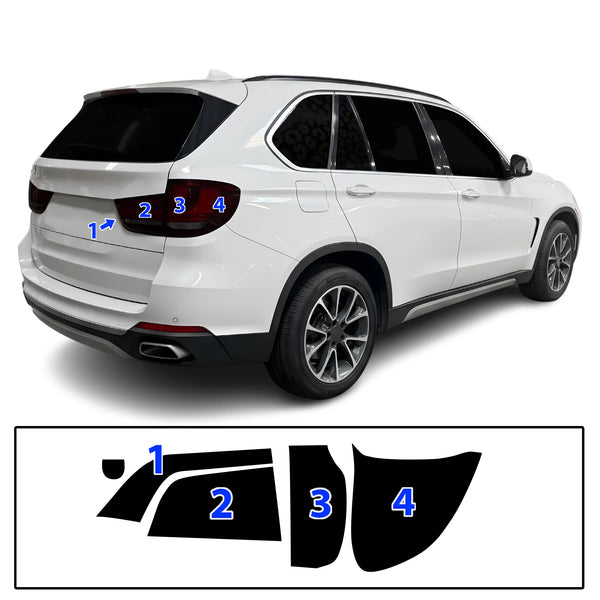Fits BMW X5 2014-2018 Full Headlight Taillight Precut Smoked PPF Tint Kit Film Overlay  - Bogar Tech Designs