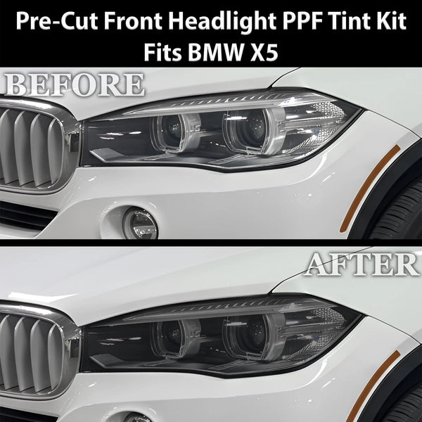 Fits BMW X5 2014-2018 Full Headlight Taillight Precut Smoked PPF Tint Kit Film Overlay  - Bogar Tech Designs