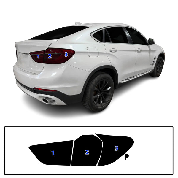 Fits BMW X6 2015-2019 Full Headlight Taillight Precut Smoked PPF Tint Kit Film Overlay  - Bogar Tech Designs
