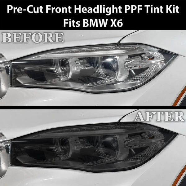 Fits BMW X6 2015-2019 Full Headlight Taillight Precut Smoked PPF Tint Kit Film Overlay  - Bogar Tech Designs
