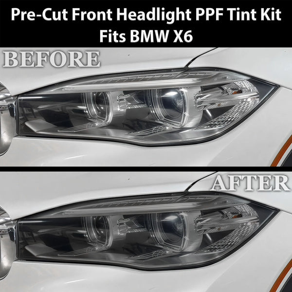 Fits BMW X6 2015-2019 Full Headlight Taillight Precut Smoked PPF Tint Kit Film Overlay  - Bogar Tech Designs