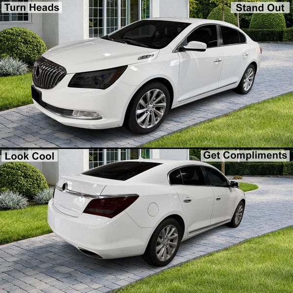 Fits Buick LaCrosse 2014-2016 Full Headlight Taillight Precut Smoked PPF Tint Kit Film Overlay  - Bogar Tech Designs