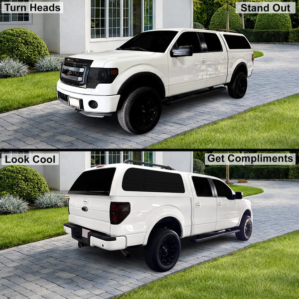 Fits Ford F-150 2009-2014 Full Headlight Taillight Precut Smoked PPF Tint Kit Film Overlay  - Bogar Tech Designs