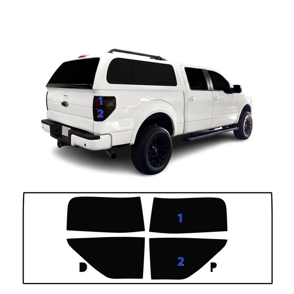 Fits Ford F-150 2009-2014 Full Headlight Taillight Precut Smoked PPF Tint Kit Film Overlay  - Bogar Tech Designs