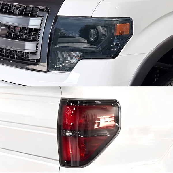 Fits Ford F-150 2009-2014 Full Headlight Taillight Precut Smoked PPF Tint Kit Film Overlay  - Bogar Tech Designs