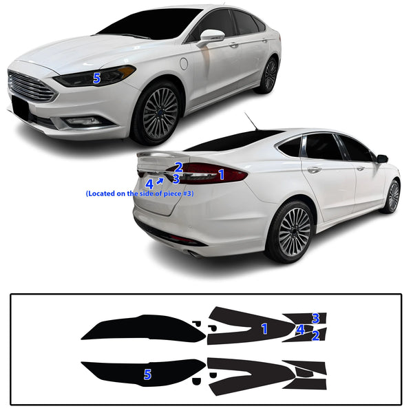 Fits Ford Fusion 2013-2020 Full Headlight Taillight Precut Smoked PPF Tint Kit Film Overlay  - Bogar Tech Designs