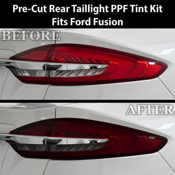 Fits Ford Fusion 2013-2020 Full Headlight Taillight Precut Smoked PPF Tint Kit Film Overlay  - Bogar Tech Designs