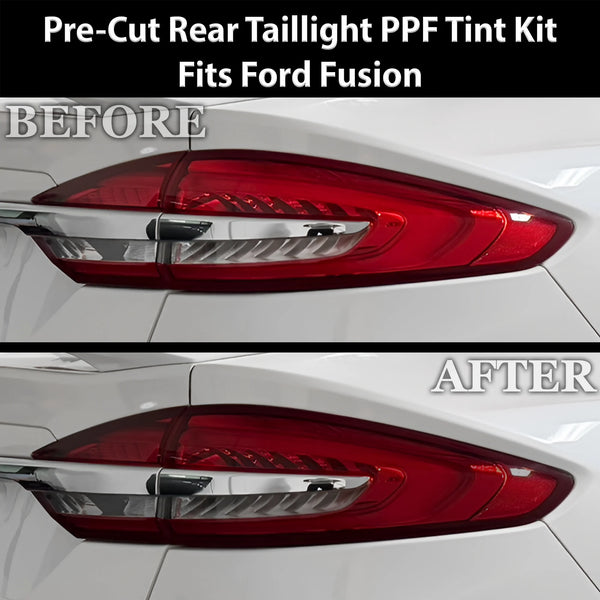 Fits Ford Fusion 2013-2020 Full Headlight Taillight Precut Smoked PPF Tint Kit Film Overlay  - Bogar Tech Designs