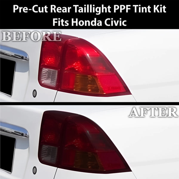 Fits Honda Civic 2001-2005 Full Headlight Taillight Precut Smoked PPF Tint Kit Film Overlay  - Bogar Tech Designs