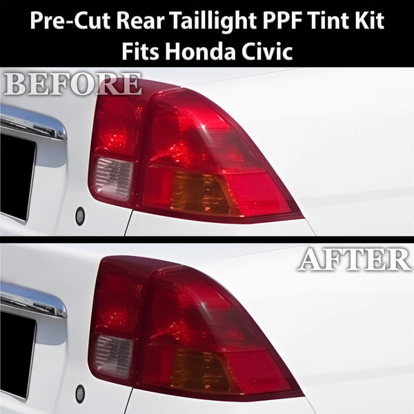 Fits Honda Civic 2001-2005 Full Headlight Taillight Precut Smoked PPF Tint Kit Film Overlay  - Bogar Tech Designs