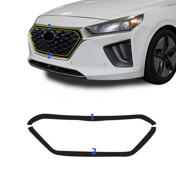 Fits Hyundai Ioniq 2017-2022 Vinyl Chrome Delete Grille Blackout Decal Stickers Overlay Film - Bogar Tech Designs